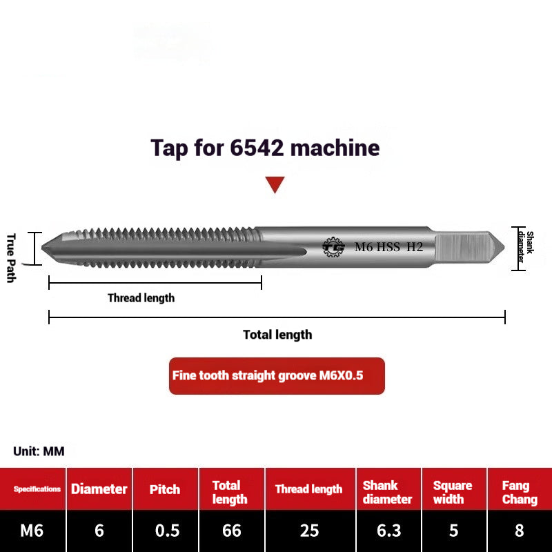 1095-Machine taps straight flute taps tapping high-speed steel fine teeth tapping drill bit m5m6m8m10m12 Shandong Denso Pricision Tools Co.,Ltd.